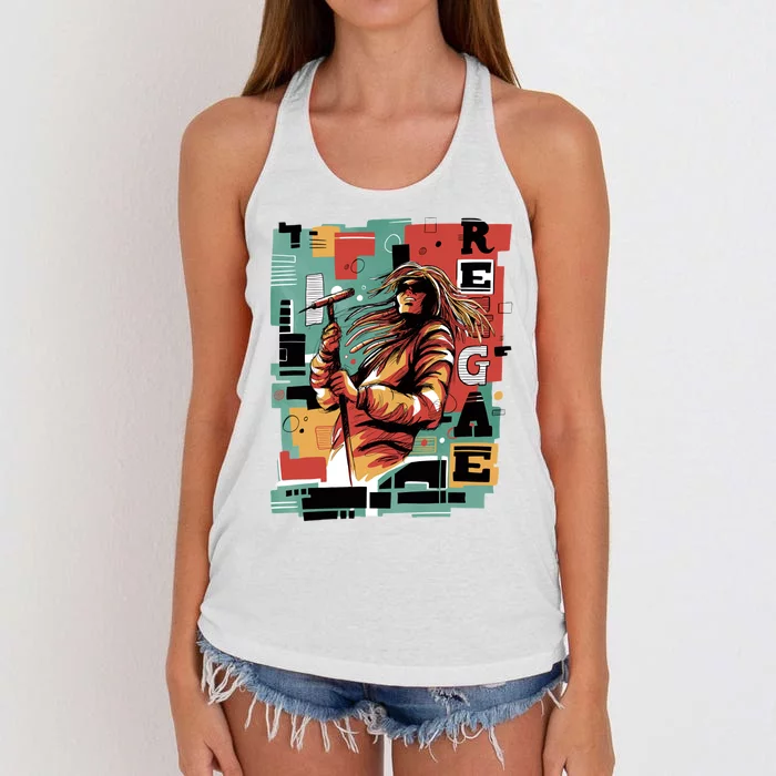 Retro Reggae Women's Knotted Racerback Tank