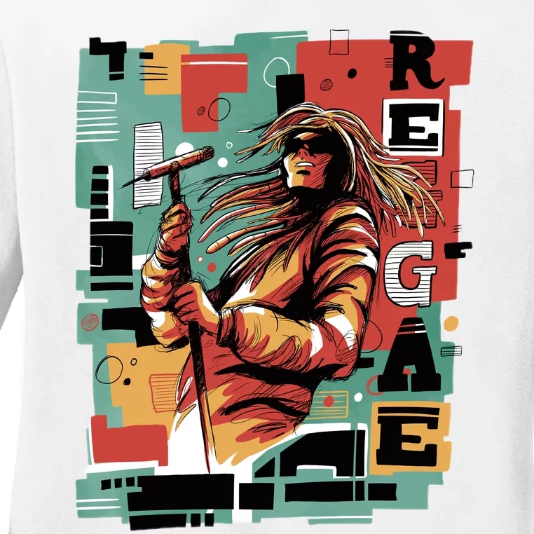 Retro Reggae Ladies Long Sleeve Shirt