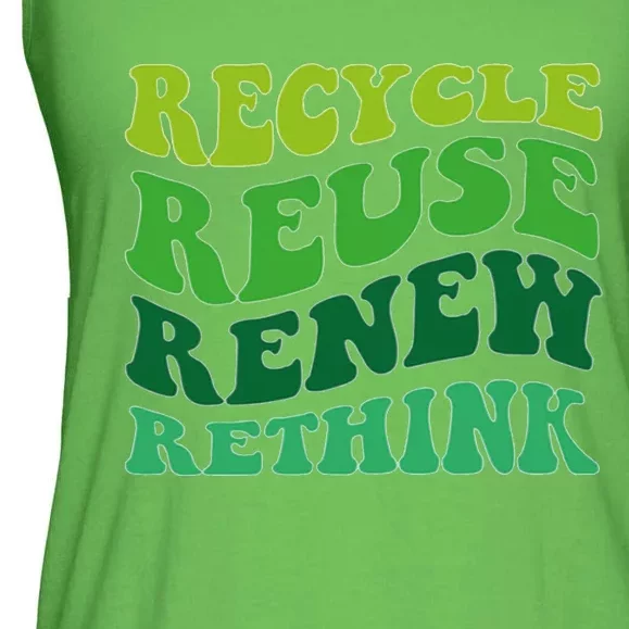 Recycle Reuse Renew Rethink Ladies Essential Flowy Tank