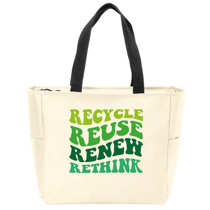 Recycle Reuse Renew Rethink Zip Tote Bag