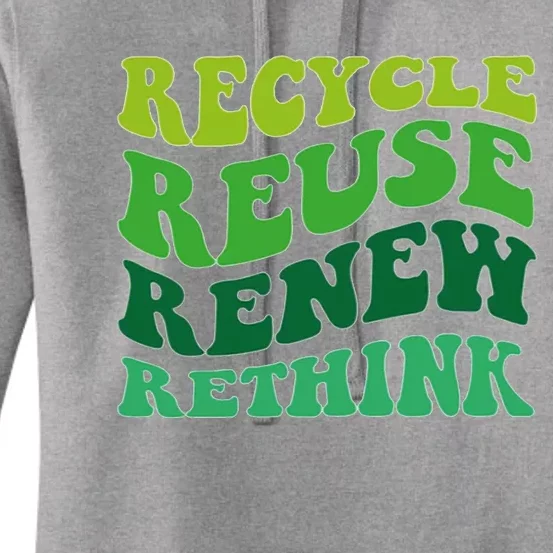 Recycle Reuse Renew Rethink Women's Pullover Hoodie