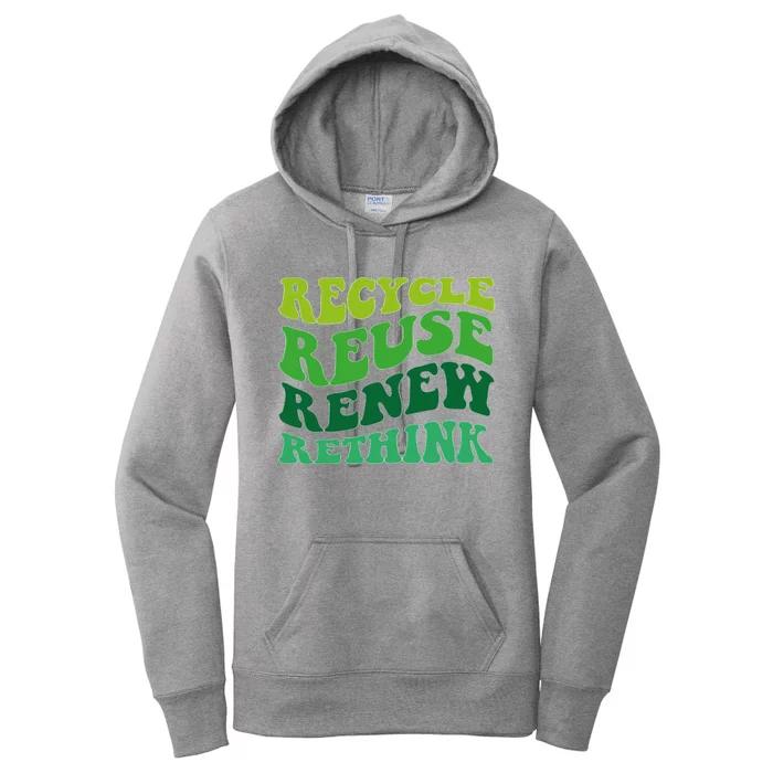 Recycle Reuse Renew Rethink Women's Pullover Hoodie