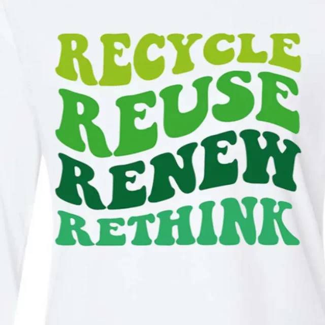 Recycle Reuse Renew Rethink Womens Cotton Relaxed Long Sleeve T-Shirt