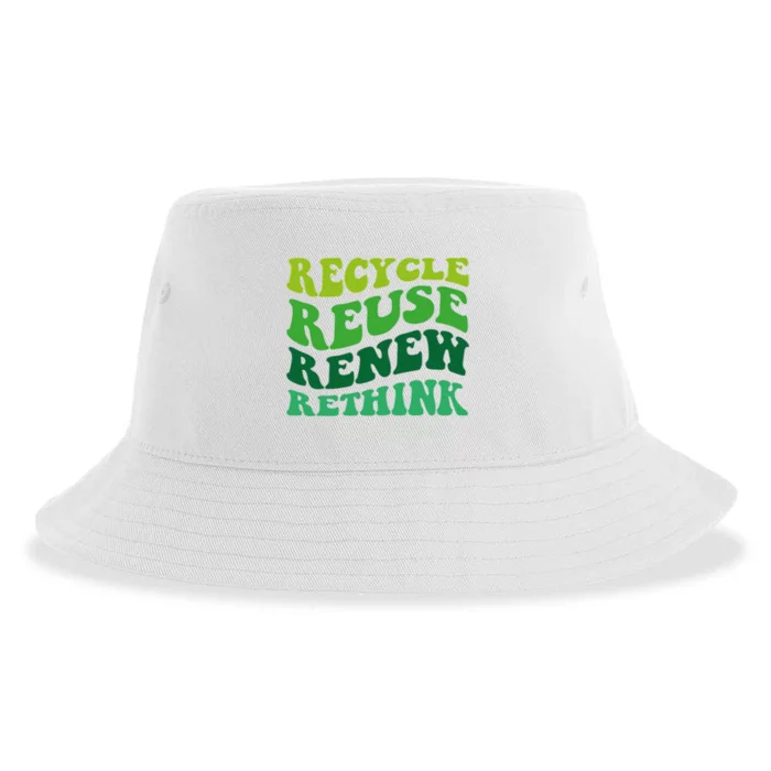 Recycle Reuse Renew Rethink Sustainable Bucket Hat