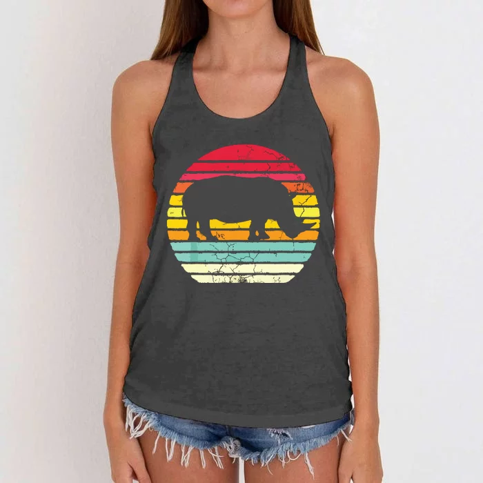 Retro Rhino Women's Knotted Racerback Tank