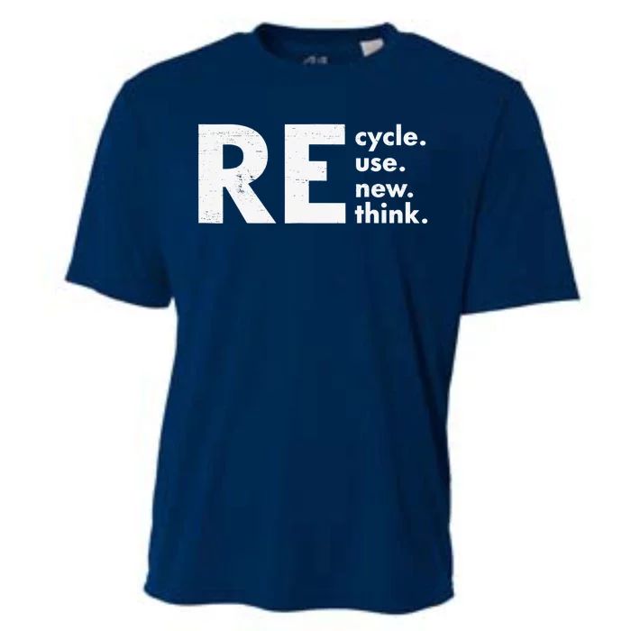 Recycle Reuse Renew Rethink Crisis Environmental Activism Cooling Performance Crew T-Shirt