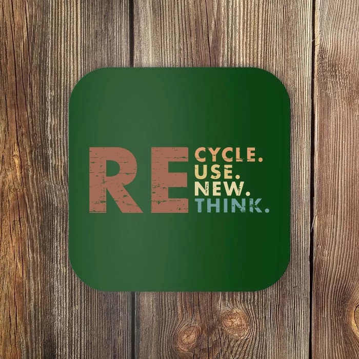 Recycle Reuse Renew Rethink Crisis Environmental Activism Earth Day Coaster