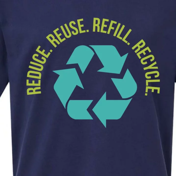 Reduce Reuse Refill Recycle Great Gift Sueded Cloud Jersey T-Shirt