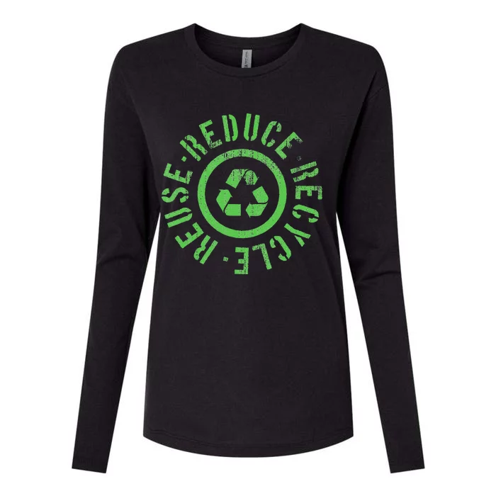 Reuse Reduce Recycle Earth Day Womens Cotton Relaxed Long Sleeve T-Shirt