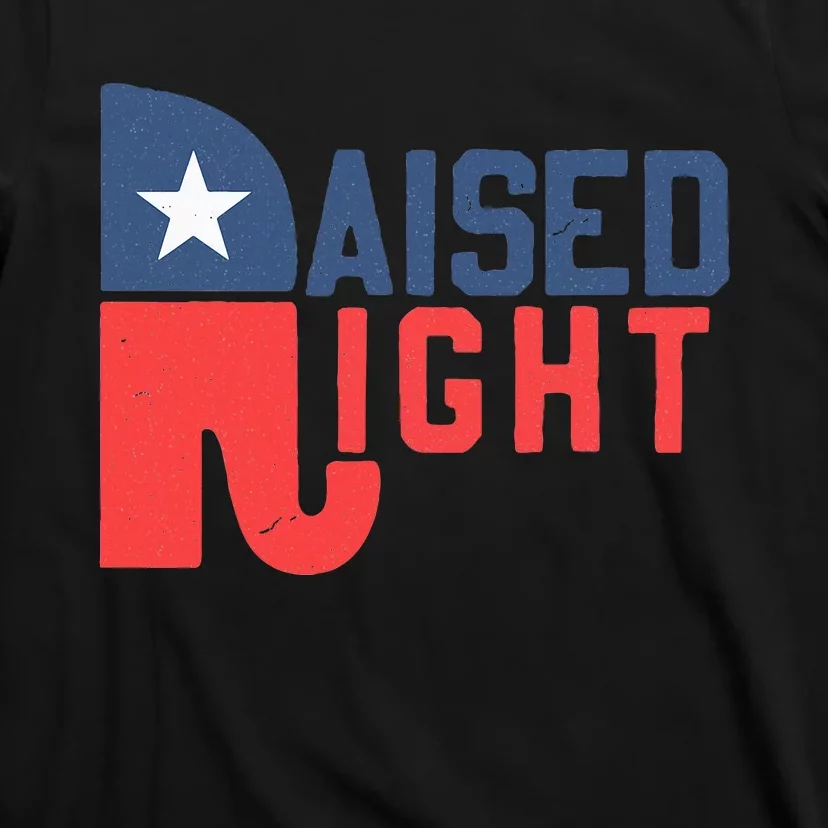 Raised Right Republican Elephant Funny Republican Gifts T-Shirt