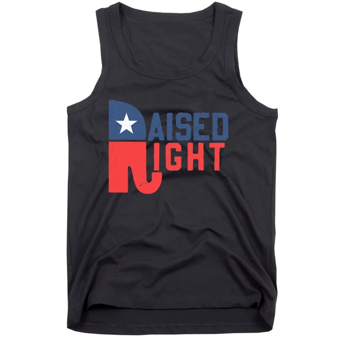 Raised Right Republican Elephant Funny Republican Gifts Tank Top