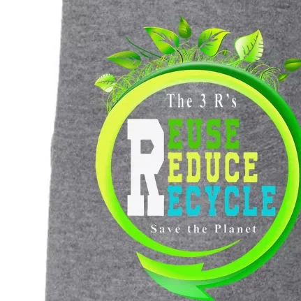 Reuse Reduce Recycle Save Earth Day Planet Gift Doggie 3-End Fleece Hoodie