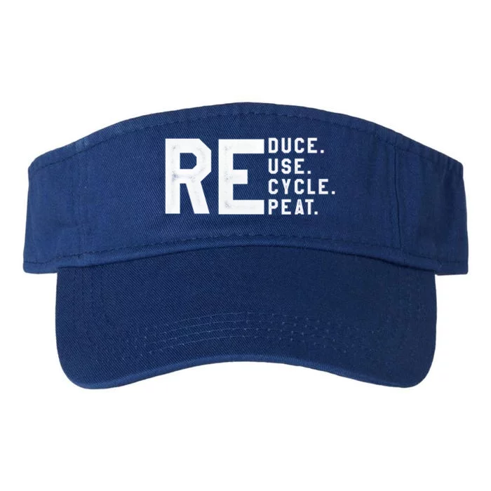 Reduce Reuse Recycle Repeat Climate Change Motivational Gift Valucap Bio-Washed Visor