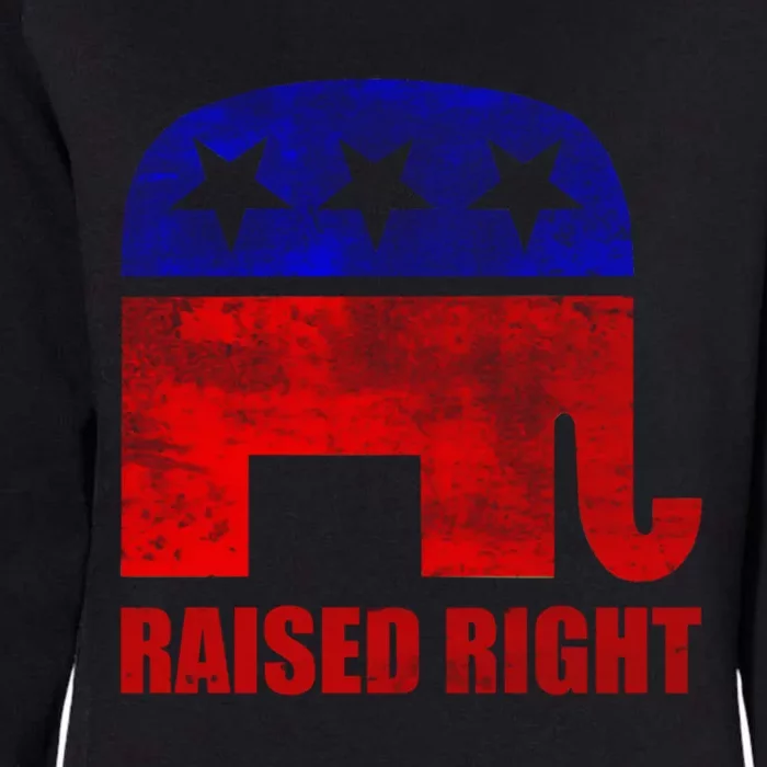 Raised Right Republican Party Elephant Conservative Values Gift Womens California Wash Sweatshirt