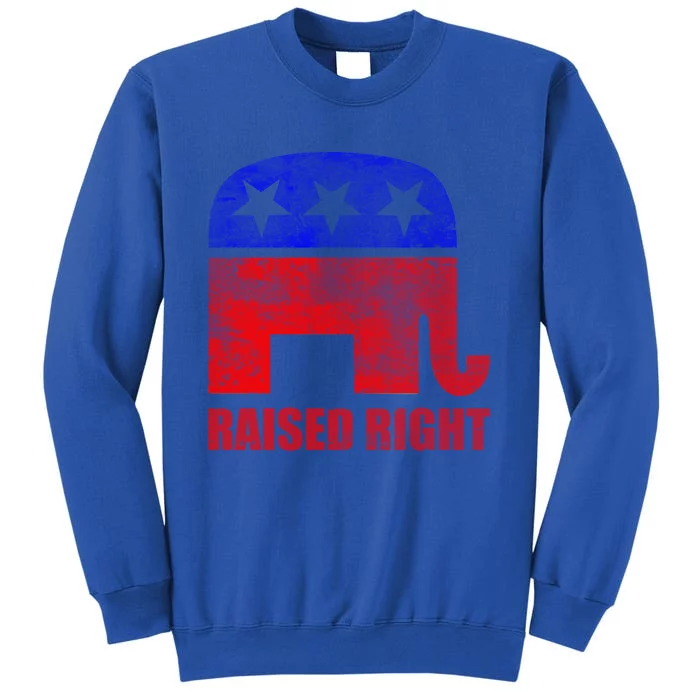 Raised Right Republican Party Elephant Conservative Values Gift Sweatshirt