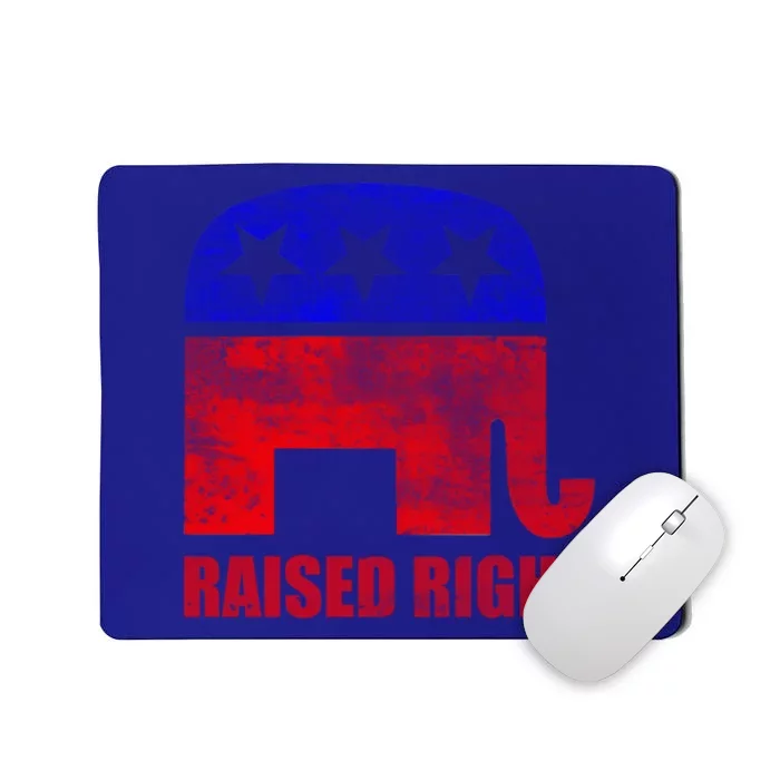 Raised Right Republican Party Elephant Conservative Values Gift Mousepad