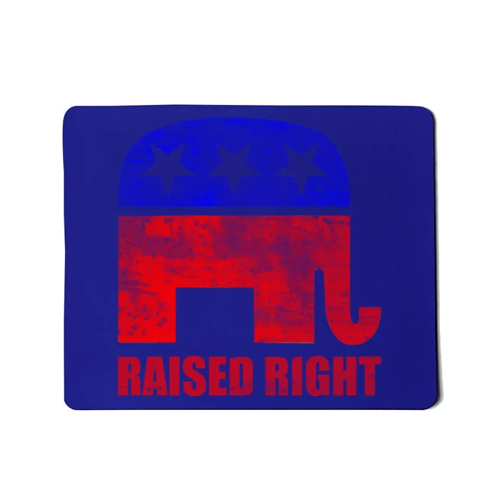 Raised Right Republican Party Elephant Conservative Values Gift Mousepad