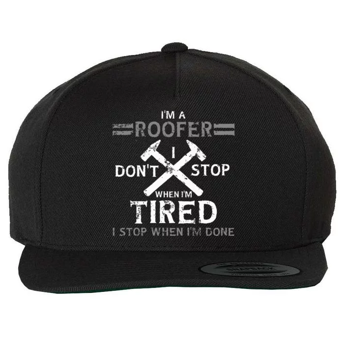 Roofing Roofer Wool Snapback Cap