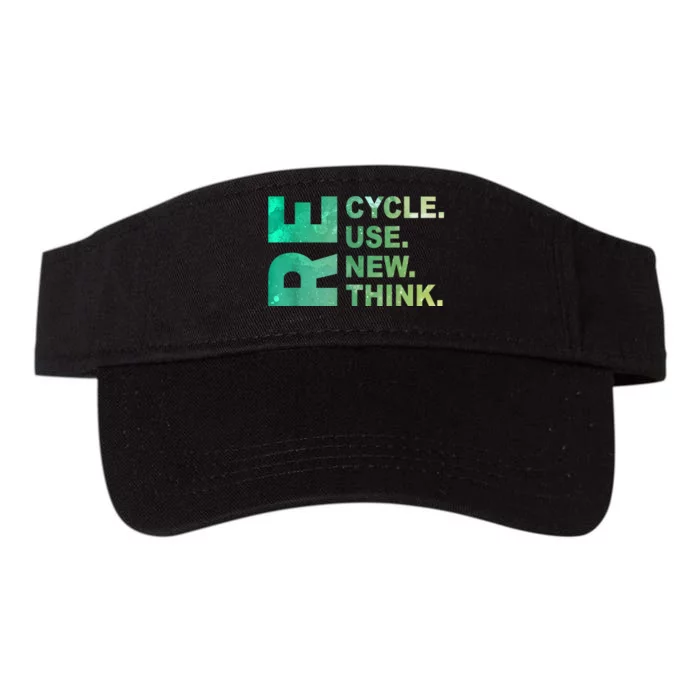 Recycle Reuse Renew Rethink Trending Earth Day Environmental Activism Valucap Bio-Washed Visor