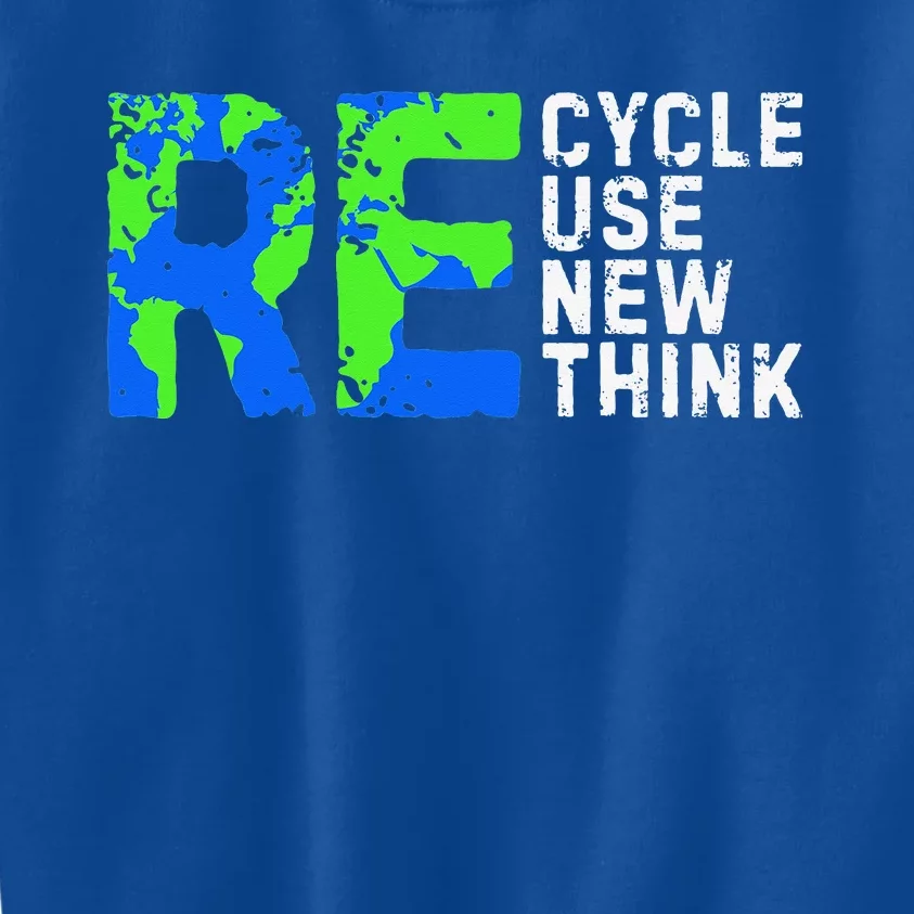 Recycle Reuse Renew Rethink Funny Earth day Kids Sweatshirt