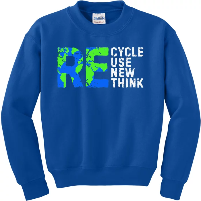 Recycle Reuse Renew Rethink Funny Earth day Kids Sweatshirt