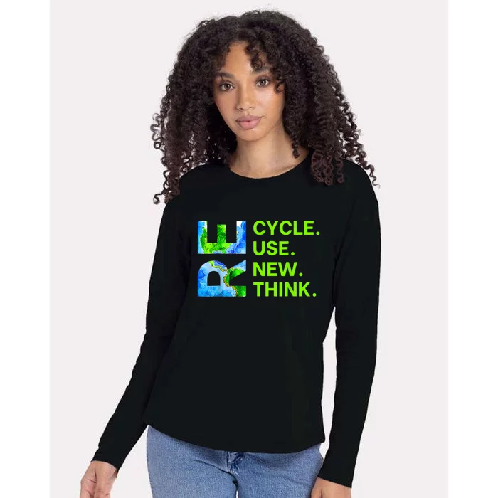 Recycle Reuse Renew Rethink Trending Earth Day Environmental Activism Womens Cotton Relaxed Long Sleeve T-Shirt