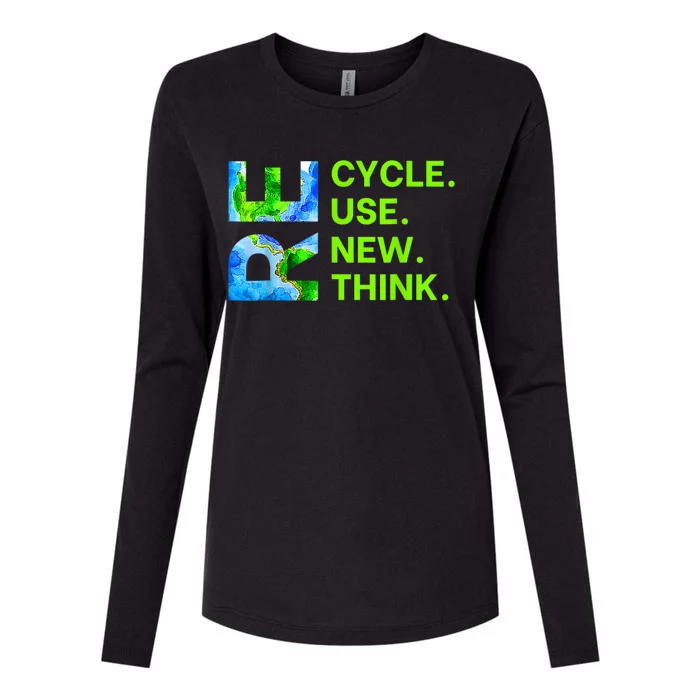 Recycle Reuse Renew Rethink Trending Earth Day Environmental Activism Womens Cotton Relaxed Long Sleeve T-Shirt