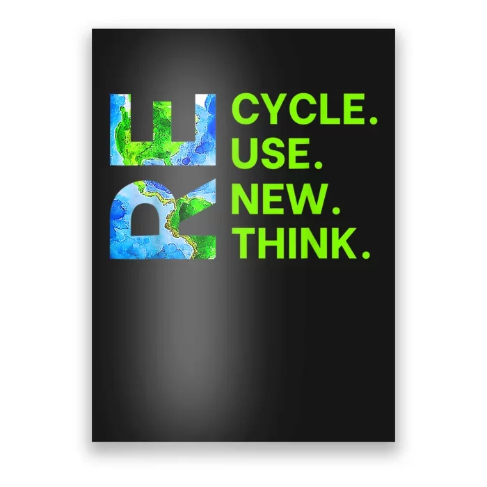 Recycle Reuse Renew Rethink Trending Earth Day Environmental Activism Poster