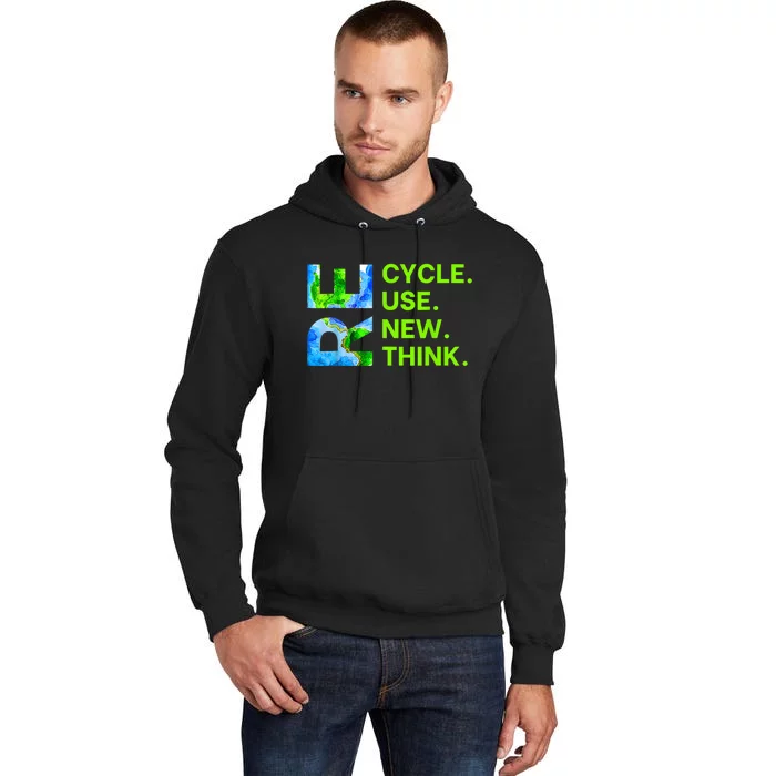 Recycle Reuse Renew Rethink Trending Earth Day Environmental Activism Tall Hoodie