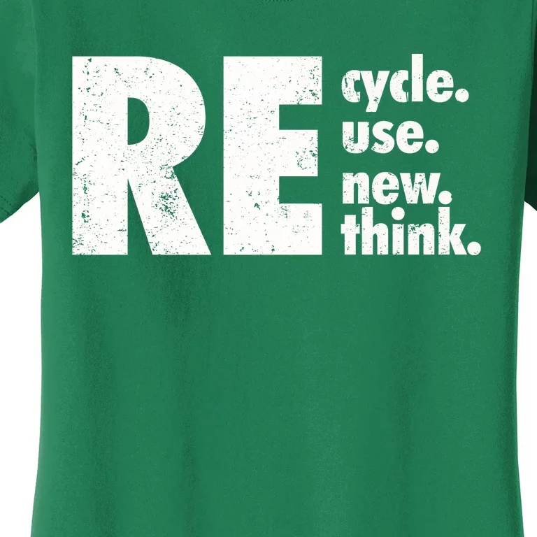 Recycle Reuse Renew Rethink Crisis Environmental Activism Women's T-Shirt