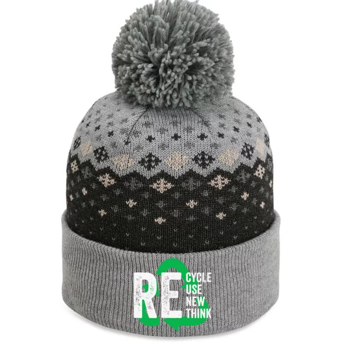 Recycle Reuse Renew Rethink Love Earth Day Environmental Activism The Baniff Cuffed Pom Beanie