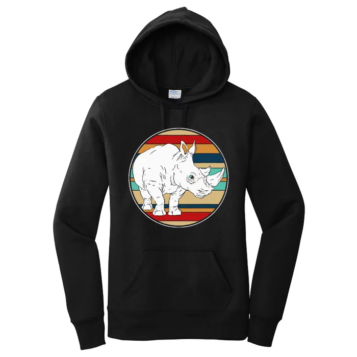 Retro Rhino Women's Pullover Hoodie