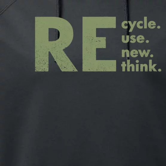 Recycle Reuse Renew Rethink Crisis Environmental Activism Performance Fleece Hoodie