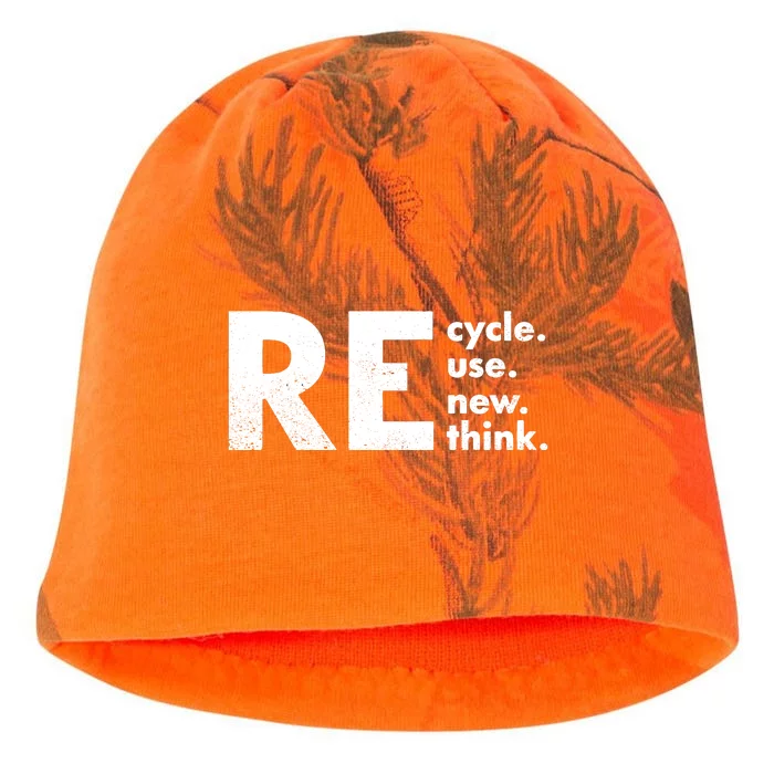 Recycle Reuse Renew Rethink Crisis Environmental Activism Kati - Camo Knit Beanie