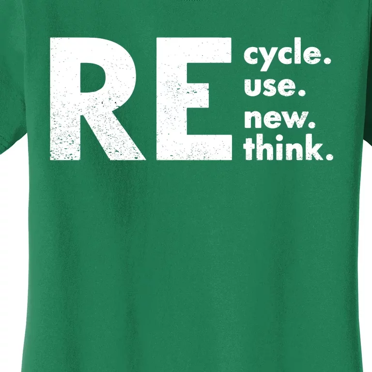 Recycle Reuse Renew Rethink Crisis Environmental Activism Women's T-Shirt