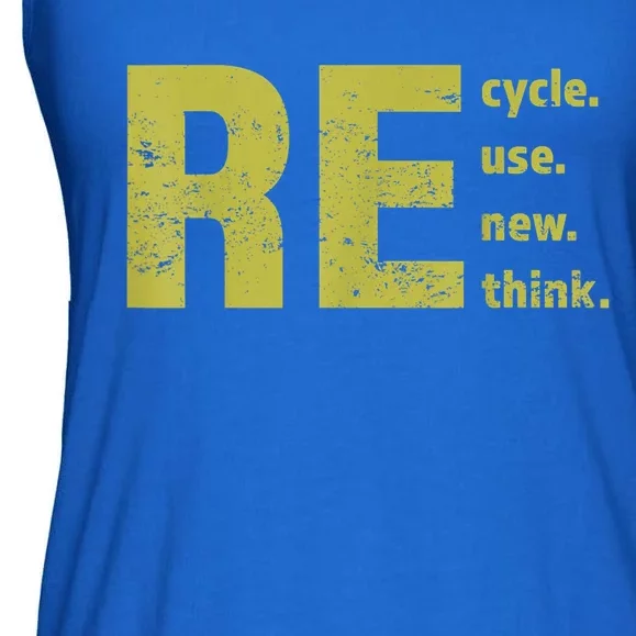 Recycle Reuse Renew Rethink Trending Earth Day Environmental Activism Ladies Essential Flowy Tank