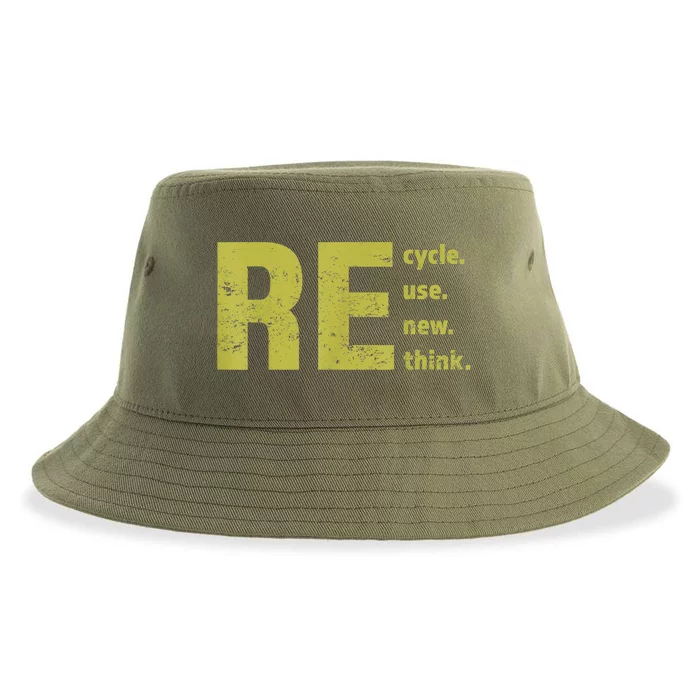 Recycle Reuse Renew Rethink Trending Earth Day Environmental Activism Sustainable Bucket Hat