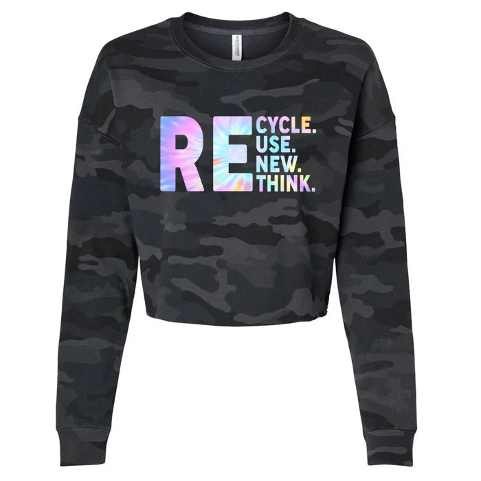 Recycle Reuse Renew Rethink Earth Day Environmental Activism Cropped Pullover Crew