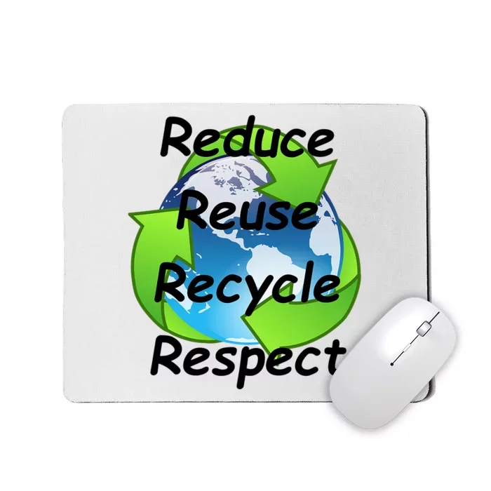 Reduce Reuse Recycle And Respect Earth Day Mousepad