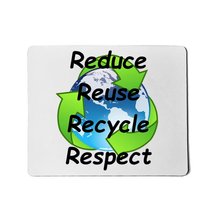 Reduce Reuse Recycle And Respect Earth Day Mousepad