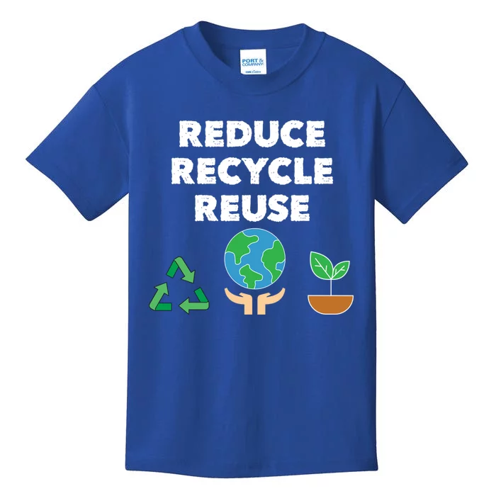 Reduce Recycle Reuse Earth Day Pollution Awareness Gift Kids T-Shirt