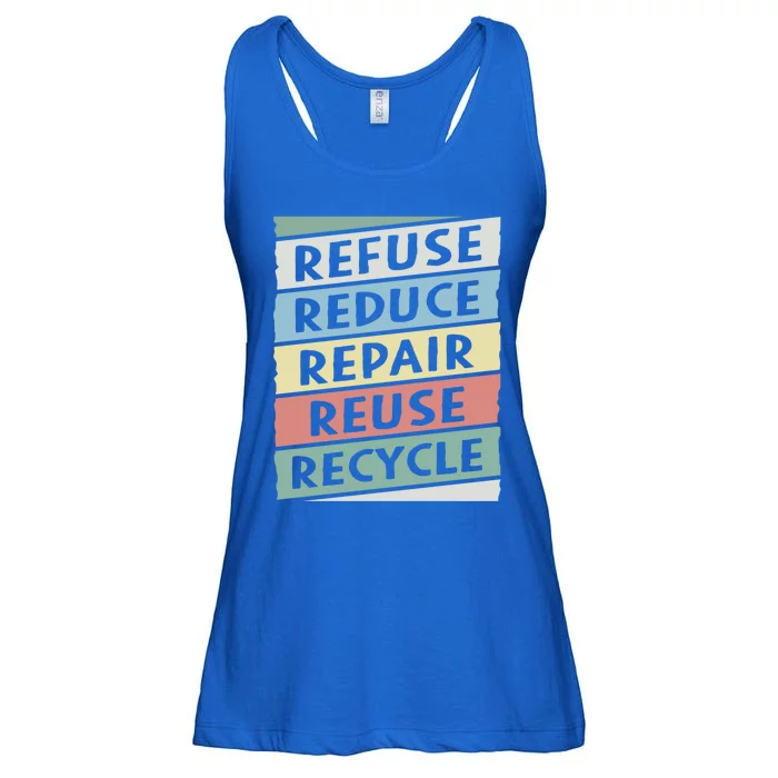 Refuse Reduce Repair Reuse Recycle Happy Earth Day Cute Gift Ladies Essential Flowy Tank