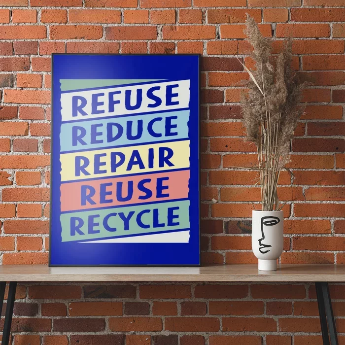 Refuse Reduce Repair Reuse Recycle Happy Earth Day Cute Gift Poster