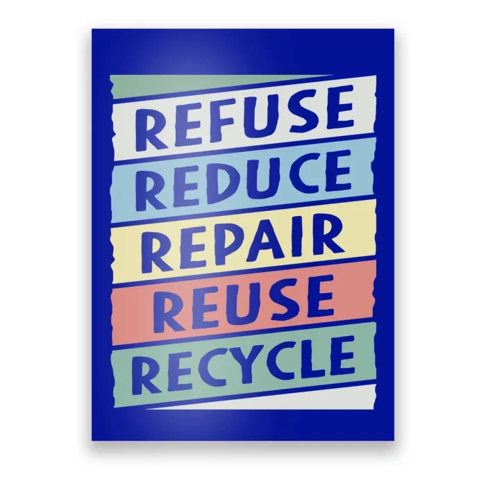 Refuse Reduce Repair Reuse Recycle Happy Earth Day Cute Gift Poster