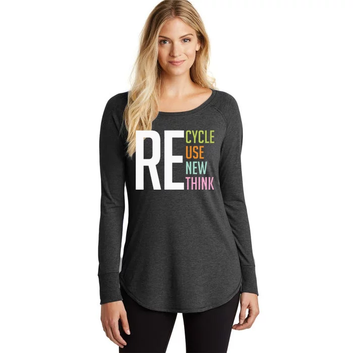 Recycle Reuse Renew Rethink Crisis Environmental Activism Premium Women's Perfect Tri Tunic Long Sleeve Shirt