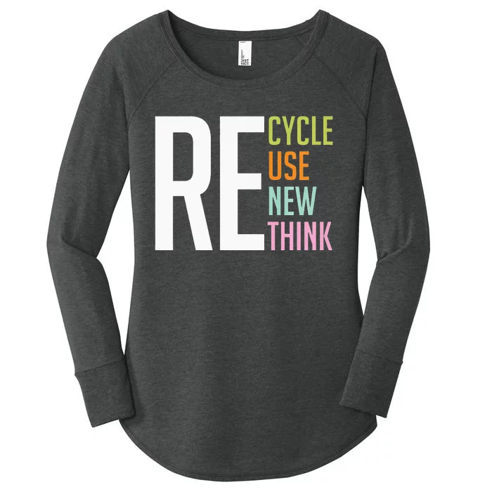 Recycle Reuse Renew Rethink Crisis Environmental Activism Premium Women's Perfect Tri Tunic Long Sleeve Shirt