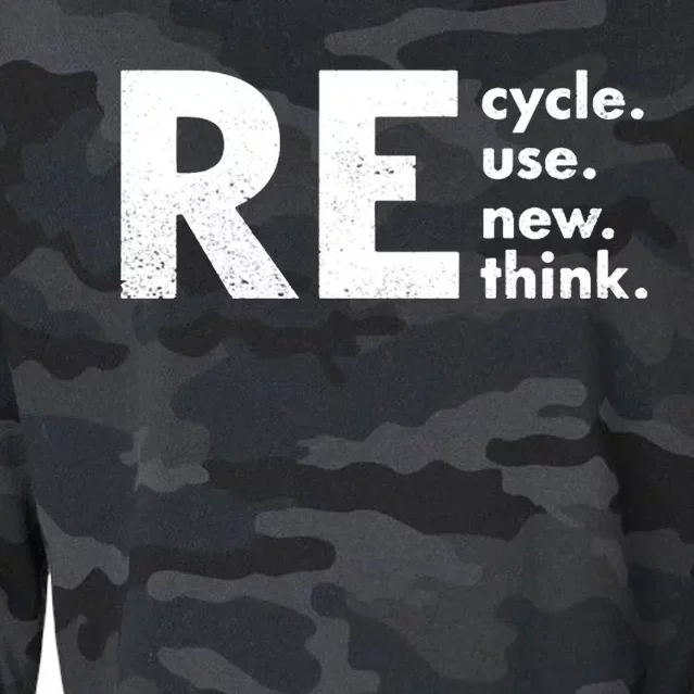 Recycle Reuse Renew Rethink Crisis Environmental Activism Cropped Pullover Crew