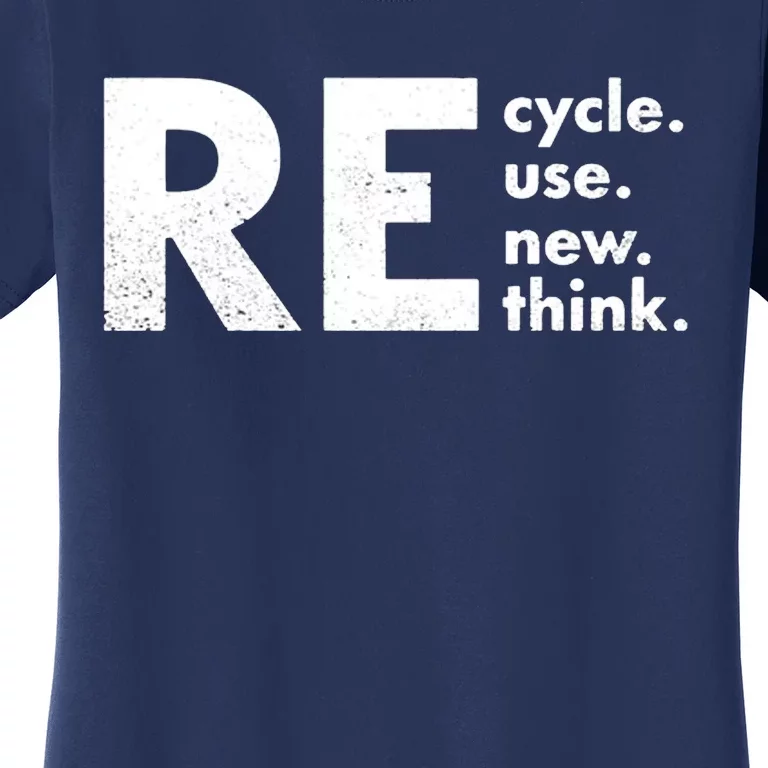 Recycle Reuse Renew Rethink Crisis Environmental Activism Women's T-Shirt