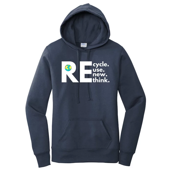 Recycle Reuse Renew Rethink Activism Earth Day Women's Pullover Hoodie