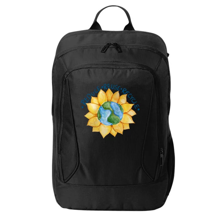 Reduce Reuse Recycle Earth Day Gift City Backpack